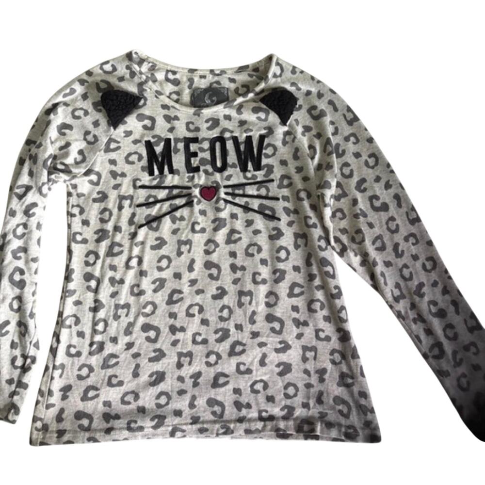 Meow Girls Shirt with Animal Print